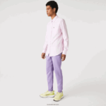 Lacoste מכנסי טרנינג פליסה בגזרה מחודדת DZ4D0D995 gfu סגול גברים
