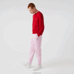 Lacoste מכנסי טרנינג פליסה בגזרה מחודדת DZ4D0D1014 ורוד z4h גברים