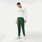 Lacoste מכנסי טרנינג פליסה בגזרה מחודדת DZ4D0D1024 ירוק 132 גברים