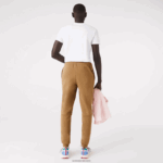 Lacoste מכנסי טרנינג פליסה בגזרה מחודדת DZ4D0D1025 חום z0w גברים - Image 3
