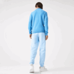 Lacoste מכנסי טרנינג פליסה בגזרה מחודדת DZ4D0D1008 כחול hbp גברים - Image 3