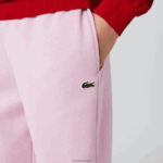 Lacoste מכנסי טרנינג פליסה בגזרה מחודדת DZ4D0D1014 ורוד z4h גברים - Image 4