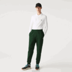 Lacoste מכנסי טרנינג פליסה בגזרה מחודדת DZ4D0D1024 ירוק 132 גברים - Image 4