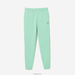 Lacoste מכנסי טרנינג פליסה בגזרה מחודדת DZ4D0D1125 ירוק בהיר 0vz גברים - Image 4
