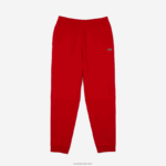 Lacoste מכנסי טרנינג פליסה בגזרה מחודדת DZ4D0D987 אדום 240 גברים - Image 4