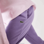 Lacoste מכנסי טרנינג פליסה בגזרה מחודדת DZ4D0D995 gfu סגול גברים - Image 4