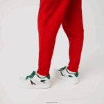 Lacoste מכנסי טרנינג פליסה בגזרה מחודדת DZ4D0D987 אדום 240 גברים - Image 5