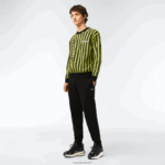 Lacoste מכנסי טרנינג פליסה בגזרה מחודדת DZ4D0D347 שחור 031 גברים