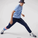 Lacoste מכנסי טרנינג פליסה בצבע בלוק DZ4D0D1189 כחול ורוד un4 גברים