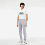 Lacoste מכנסי טרנינג פליסה לא מוברש DZ4D0D308 chine אפור cca גברים