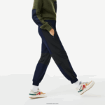 Lacoste מכנסי טרנינג קולורבלוק תג DZ4D0D2552 כחול כהה שחור r8p נשים - Image 2