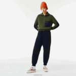 Lacoste מכנסי טרנינג קולורבלוק תג DZ4D0D2552 כחול כהה שחור r8p נשים