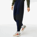 Lacoste מכנסי טרנינג קולורבלוק תג DZ4D0D2552 כחול כהה שחור r8p נשים - Image 7