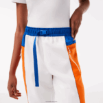 Lacoste מכנסי טרנינג קולורבלוק תג DZ4D0D2553 לבן כחול כתום כחול rlm נשים - Image 2