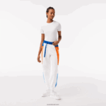Lacoste מכנסי טרנינג קולורבלוק תג DZ4D0D2553 לבן כחול כתום כחול rlm נשים