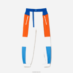 Lacoste מכנסי טרנינג קולורבלוק תג DZ4D0D2553 לבן כחול כתום כחול rlm נשים - Image 5