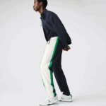 Lacoste מכנסי טרנינג קל משקל דוחה מים DZ4D0D1180 כחול נייבי לבן ירוק 19v גברים