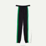 Lacoste מכנסי טרנינג קל משקל דוחה מים DZ4D0D1180 כחול נייבי לבן ירוק 19v גברים - Image 5