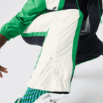 Lacoste מכנסי טרנינג קל משקל דוחה מים DZ4D0D1180 כחול נייבי לבן ירוק 19v גברים - Image 8