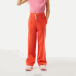 Lacoste מכנסי טרנינג רחבים DZ4D0D3059 כתום 02k בנות - Image 2