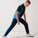 Lacoste מכנסי טרנינג של להקות קולורבלוק ספורט DZ4D0D1128 ירוק נייבי כחול לבן m7z גברים