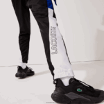 Lacoste מכנסי טרנינג של להקות קולורבלוק ספורט DZ4D0D1129 שחור כחול לבן שחור aru גברים - Image 4