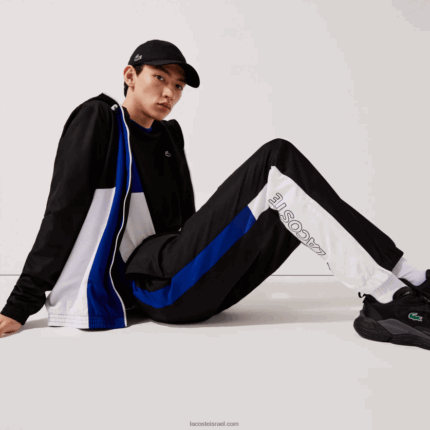 Lacoste מכנסי טרנינג של להקות קולורבלוק ספורט DZ4D0D1129 שחור כחול לבן שחור aru גברים