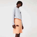 Lacoste מכנסי טרקלין מבד צמר כותנה קרוקודיל קטיפה DZ4D0D1482 כתום בהיר בורדו rz6 גברים - Image 2