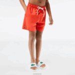 Lacoste מכנסי ים מוצקים המתייבשים במהירות DZ4D0D3104 פאה ירוקה כתומה בנים - Image 2