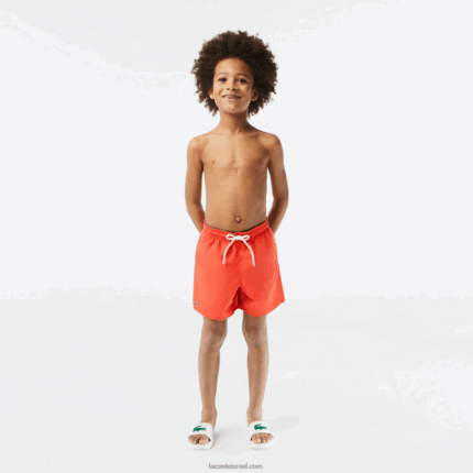 Lacoste מכנסי ים מוצקים המתייבשים במהירות DZ4D0D3104 פאה ירוקה כתומה בנים
