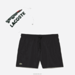 Lacoste מכנסי ים קלים לייבוש מהיר DZ4D0D535 כחול כהה שחור dy4 גברים - Image 6