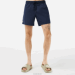 Lacoste מכנסי ים קלים לייבוש מהיר DZ4D0D536 כחול כהה ירוק 802 גברים - Image 2