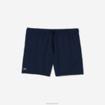 Lacoste מכנסי ים קלים לייבוש מהיר DZ4D0D536 כחול כהה ירוק 802 גברים - Image 4
