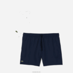 Lacoste מכנסי ים קלים לייבוש מהיר DZ4D0D536 כחול כהה ירוק 802 גברים - Image 6