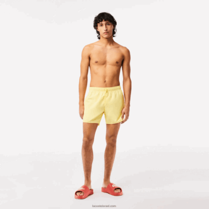 Lacoste מכנסי ים קלים לייבוש מהיר DZ4D0D539 צהוב ירוק 7sh גברים