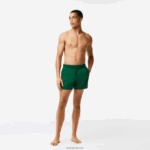 Lacoste מכנסי ים קלים לייבוש מהיר DZ4D0D540 ירוק כחול כהה 381 גברים - Image 2