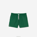 Lacoste מכנסי ים קלים לייבוש מהיר DZ4D0D540 ירוק כחול כהה 381 גברים - Image 4