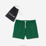 Lacoste מכנסי ים קלים לייבוש מהיר DZ4D0D540 ירוק כחול כהה 381 גברים - Image 5