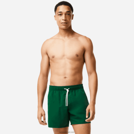 Lacoste מכנסי ים קלים לייבוש מהיר DZ4D0D540 ירוק כחול כהה 381 גברים