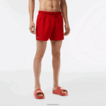 Lacoste מכנסי ים קלים לייבוש מהיר DZ4D0D542 אדום ירוק 8 un גברים - Image 2