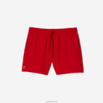 Lacoste מכנסי ים קלים לייבוש מהיר DZ4D0D542 אדום ירוק 8 un גברים - Image 4