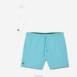 Lacoste מכנסי ים קלים לייבוש מהיר DZ4D0D543 ירוק טורקיז vy גברים - Image 5