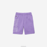 Lacoste מכנסי כותנה אורגנית ממותגים DZ4D0D3276 gfu סגול בנים - Image 4