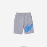 Lacoste מכנסי כותנה אורגנית עם כתמים בהדפס תנין DZ4D0D3292 chine אפור cca בנים