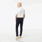 Lacoste מכנסי כותנה מתיחה בגזרה דקיקה DZ4D0D500 כחול כהה 166 גברים - Image 3