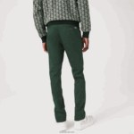 Lacoste מכנסי כותנה נמתחים קלאסיים בגזרה דקיקה DZ4D0D1655 ירוק 5hx גברים - Image 3