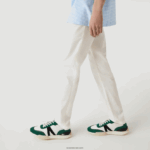 Lacoste מכנסי כותנה נמתחים קלאסיים בגזרה דקיקה DZ4D0D1550 לבן 70V גברים - Image 4