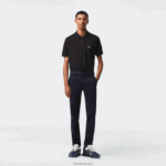 Lacoste מכנסי כותנה נמתחים קלאסיים בגזרה דקיקה DZ4D0D478 כחול כהה hde גברים