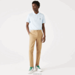 Lacoste מכנסי כותנה נמתחים קלאסיים בגזרה דקיקה DZ4D0D479 בז' 02s גברים - Image 6