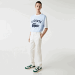 Lacoste מכנסי כותנה נמתחים קלאסיים בגזרה דקיקה DZ4D0D1550 לבן 70V גברים - Image 6